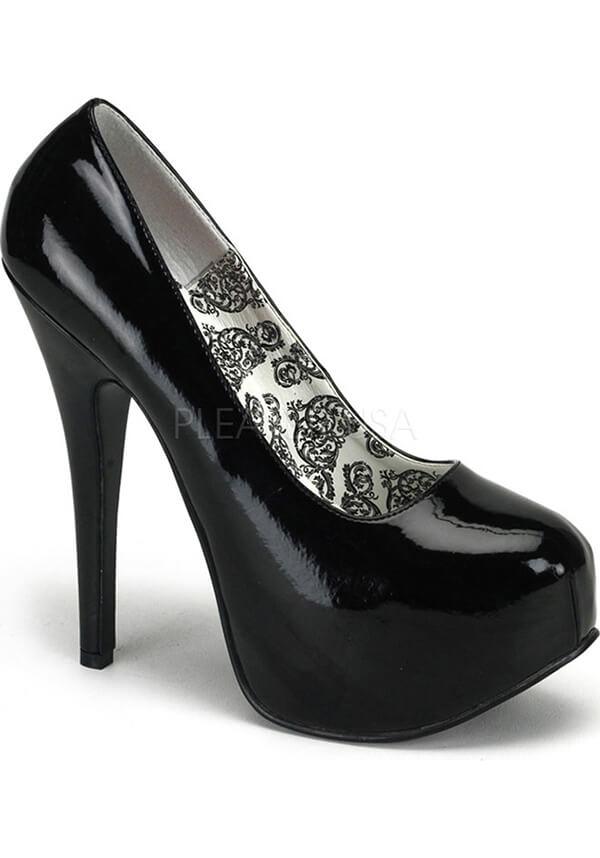 TEEZE-06W | Black Patent Wide Fit [PREORDER] - Beserk - all, black, bordello, bordello shoes, clickfrenzy15-2023, discountapp, fp, heels, heels [preorder], labelpreorder, patent, pinup, platform, platform heels, platforms, platforms [preorder], ppo, preorder, shiny, shoes