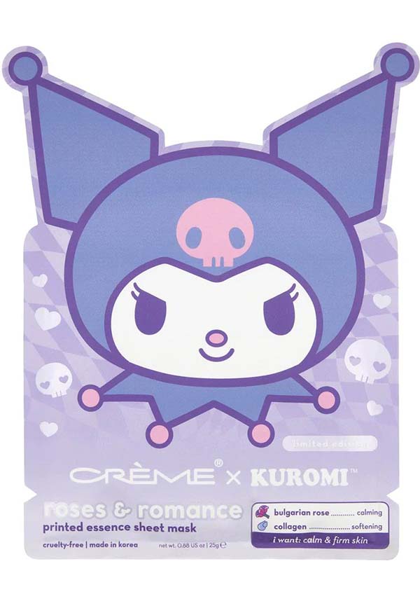 THE CREME SHOP Kuromi Roses & Romance | ESSENCE SHEET MASK [3 PCE - Front