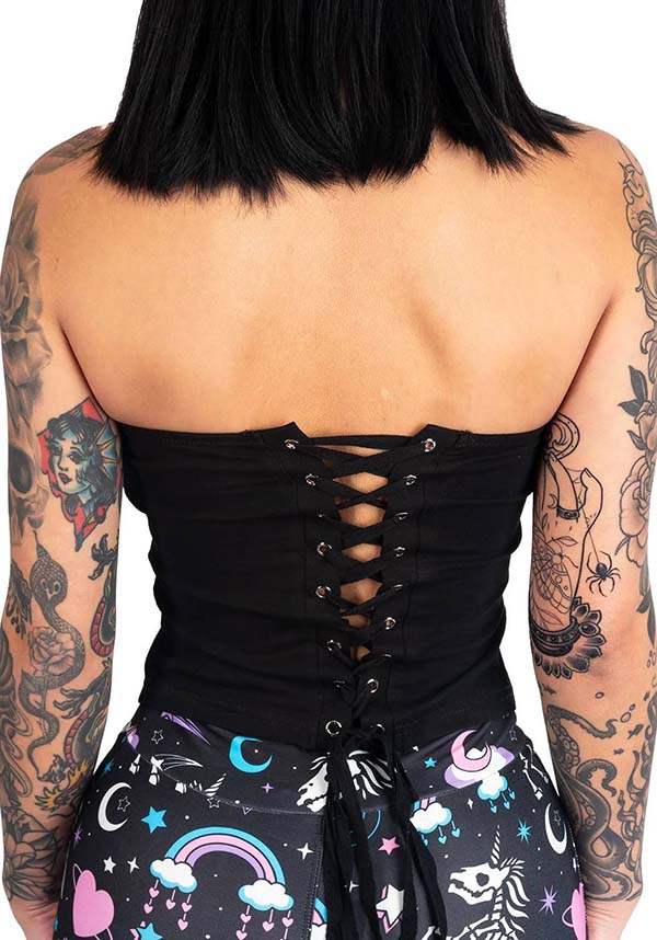 Hello Creepy Kitty | CORSET TUBE TOP*