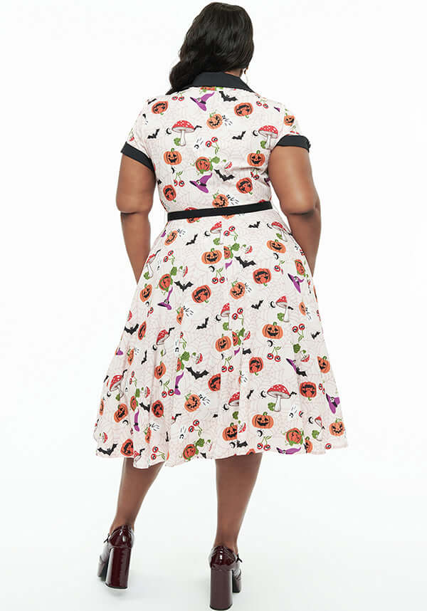 Halloween Print Belted | SWING SHIRT DRESS**