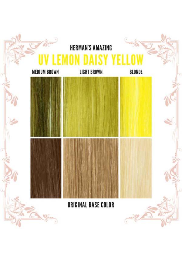 UV Lemon Daisy | HAIR COLOUR - Beserk - all, bright yellow, clickfrenzy15-2023, cosmetics, discountapp, dye, fp, hair, hair colour, hair dye, hair dyes, hair yellow, hermans colour, hermans hair colour, labeluvreactive, labelvegan, rainbow, uv, uvreactive, uvreactive1, vegan, yellow