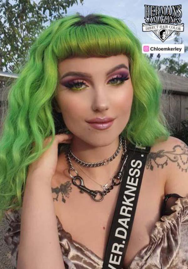 UV Olivia Green | HAIR COLOUR - Beserk - 420sale, all, bright green, clickfrenzy15-2023, cosmetics, discountapp, dye, fp, green, hair, hair colour, hair dye, hair dyes, hair green, hermans colour, hermans hair colour, labeluvreactive, labelvegan, lime green, neon, neon green, rainbow, uv, uvreactive, uvreactive1, vegan