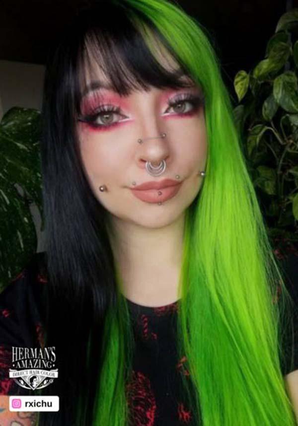 UV Olivia Green | HAIR COLOUR - Beserk - 420sale, all, bright green, clickfrenzy15-2023, cosmetics, discountapp, dye, fp, green, hair, hair colour, hair dye, hair dyes, hair green, hermans colour, hermans hair colour, labeluvreactive, labelvegan, lime green, neon, neon green, rainbow, uv, uvreactive, uvreactive1, vegan