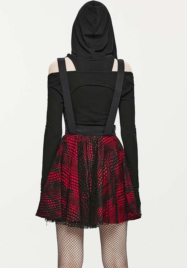 Rock Sweetheart | STRAP SKIRT - Beserk - adjustable strap, all, all clothing, all ladies clothing, apr23, clothing, discountapp, fp, googleshopping, goth, gothic, grunge, ladies clothing, ladies skirt, mesh, plus size, PR240323, punk, punk rave, punkrave, R160423, red and black, rock, short skirt, skirt, skirts, womens skirt