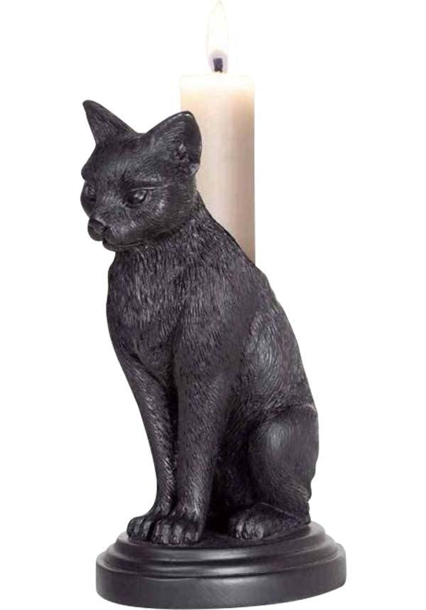Black Cat | CANDLESTICK - Beserk - AGKOBDGZLZN, alchemy gothic, all, black, black cat, candle, candle holder, candles, cat, cats, christmas gift, christmas gifts, clickfrenzy15-2023, discountapp, fp, gift, gift idea, gift ideas, gifts, googleshopping, goth, goth homeware, goth homewares, gothic, gothic gifts, gothic homeware, gothic homewares, halloween homeware, halloween homewares, home, homeware, homewares, mar23, R050323