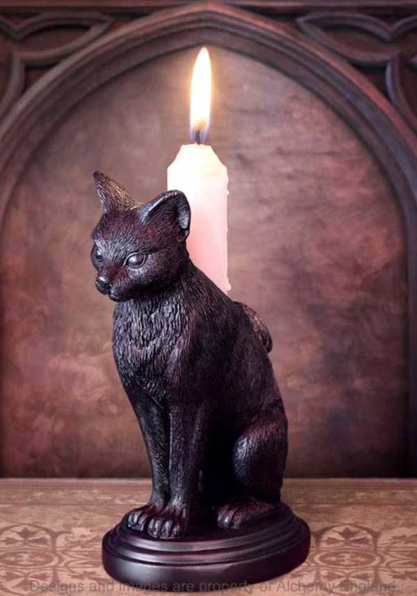 Black Cat | CANDLESTICK - Beserk - AGKOBDGZLZN, alchemy gothic, all, black, black cat, candle, candle holder, candles, cat, cats, christmas gift, christmas gifts, clickfrenzy15-2023, discountapp, fp, gift, gift idea, gift ideas, gifts, googleshopping, goth, goth homeware, goth homewares, gothic, gothic gifts, gothic homeware, gothic homewares, halloween homeware, halloween homewares, home, homeware, homewares, mar23, R050323