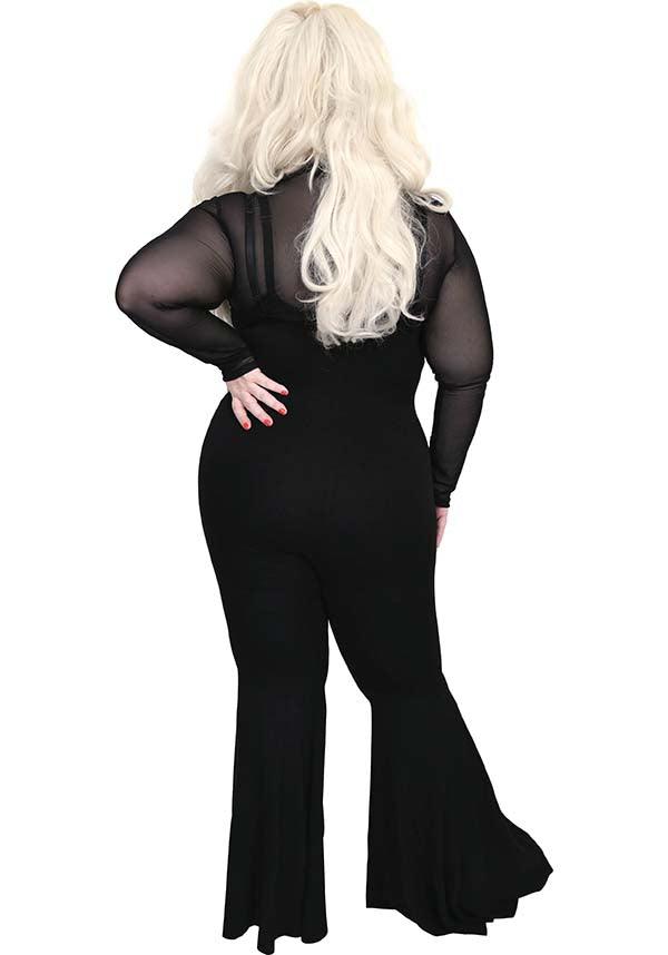 Mega Flare | JUMPSUIT - Beserk - adjustable strap, all, all clothing, all ladies clothing, bell bottoms, black, clickfrenzy15-2023, clothing, discountapp, exclusive, FB145000, feb23, festival, flare, flare pants, flared, flared pants, flares, fox blood, foxblood, fp, googleshopping, goth, gothic, jumpsuit, labelexclusive, ladies clothing, plus size, R190223, retro