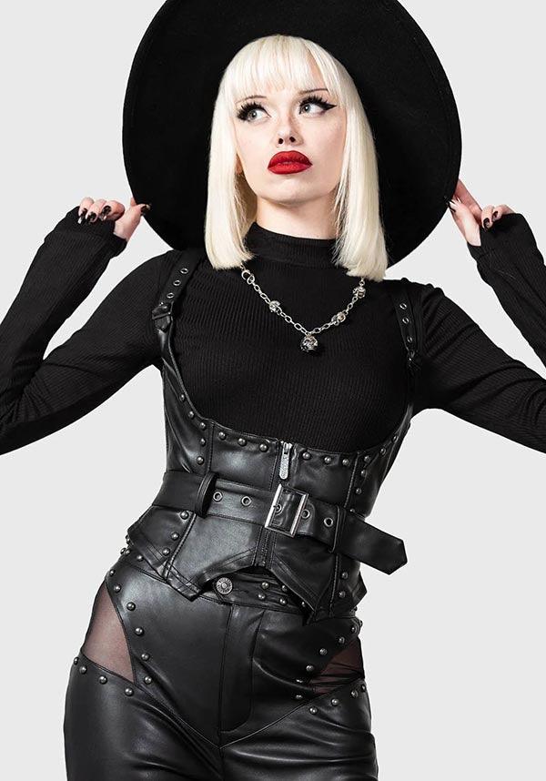 Malapas | UNDERBUST CORSET^ - Beserk - all, all clothing, all ladies, all ladies clothing, apr23, backorder, black, buckle, buckles, burlesque, clothing, corset, discountapp, festival, fitted, fp, googleshopping, goth, gothic, grunge, halloween, halloween clothing, kill star, killstar, KS1092702, labelvegan, ladies, ladies clothing, medieval, plus size, punk, R130423, renaissance, studs, vegan, zip