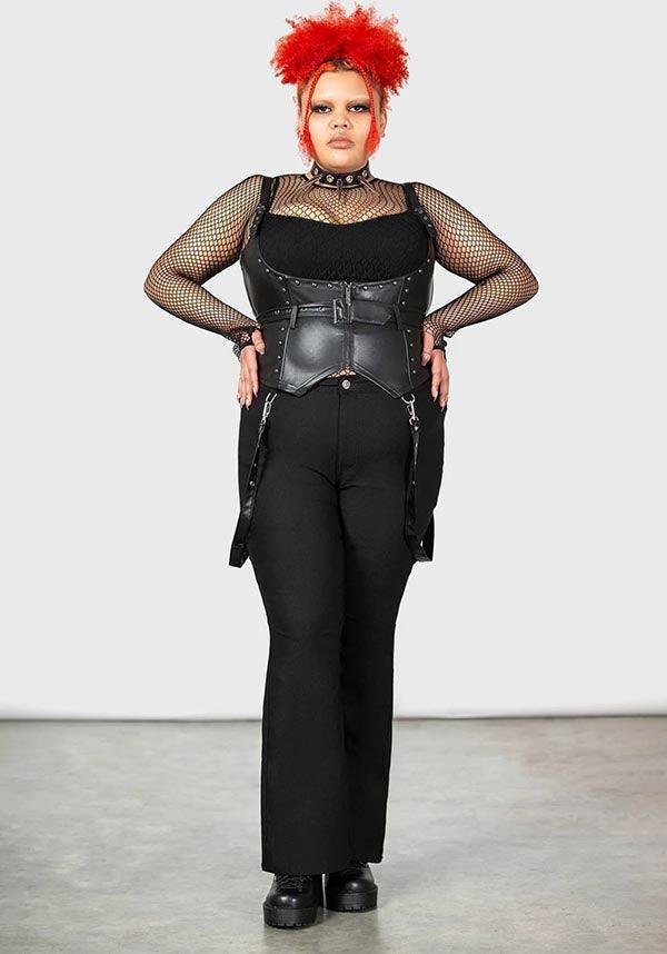 Malapas | UNDERBUST CORSET^ - Beserk - all, all clothing, all ladies, all ladies clothing, apr23, backorder, black, buckle, buckles, burlesque, clothing, corset, discountapp, festival, fitted, fp, googleshopping, goth, gothic, grunge, halloween, halloween clothing, kill star, killstar, KS1092702, labelvegan, ladies, ladies clothing, medieval, plus size, punk, R130423, renaissance, studs, vegan, zip