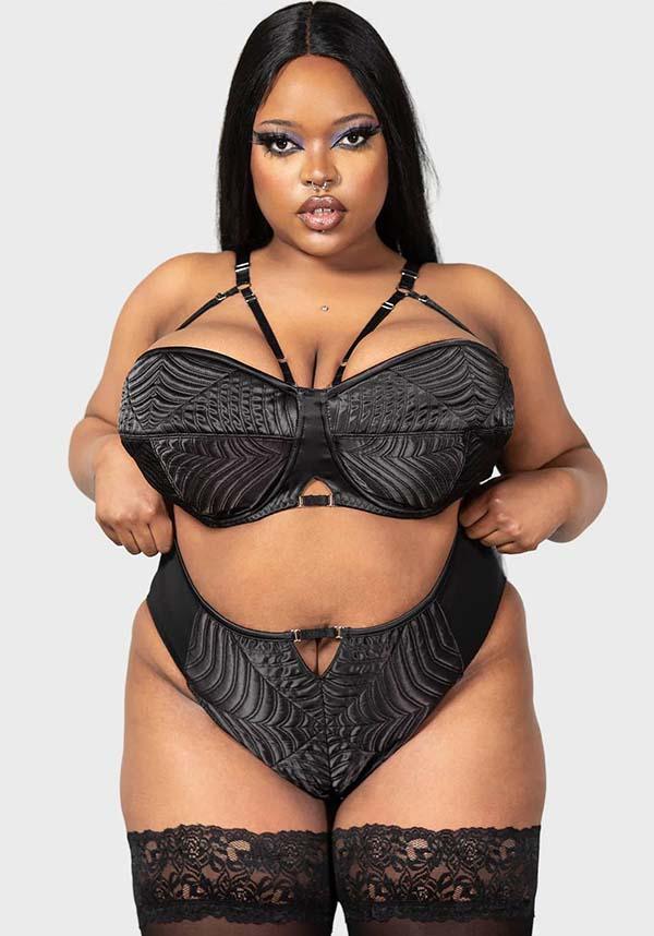 Spindle's Secrets | BRA - Beserk - adjustable strap, all, all clothing, all ladies clothing, black, bondage, bra, bralet, bralette, clickfrenzy15-2023, clothing, discountapp, feb23, fetish, fitted, fp, googleshopping, goth, gothic, harness bra, kill star, killstar, killstarsaleapril, kinky, KS1076963, ladies clothing, ladies underwear, lingerie, plus size, R280223, sexy, spider web, spiderweb, spiderwebs, underwear, valentine, valentines, valentines day, valentines gifts