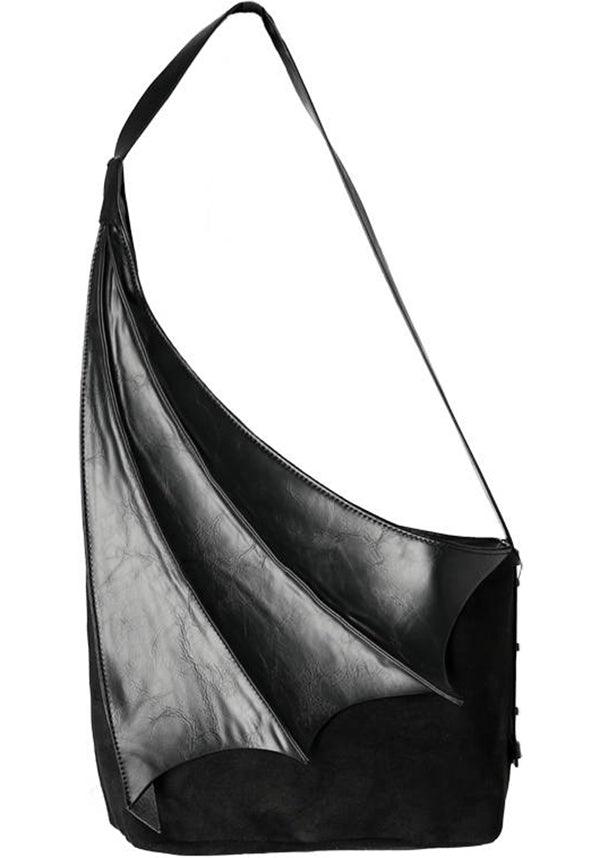 Winged | HOBO BAG - Beserk - accessories, all, all ladies, apr23, bag, bags, bat wing, bat wings, batwing, batwings, black, clickfrenzy15-2023, discountapp, fp, googleshopping, goth, gothic, gothic accessories, gothic bag, hand bag, handbag, handbags, handbags and purses, labelvegan, ladies, ladies accessories, mens accessories, R020423, RS218094, suede, vegan