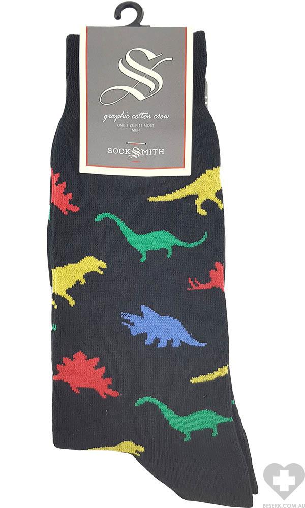Dinosaur Black | SOCKS MENS* at $18.95 only from Beserk