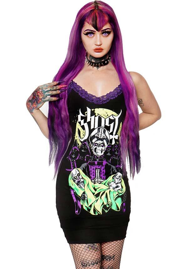 Ghost Purple LACE STRAP DRESS