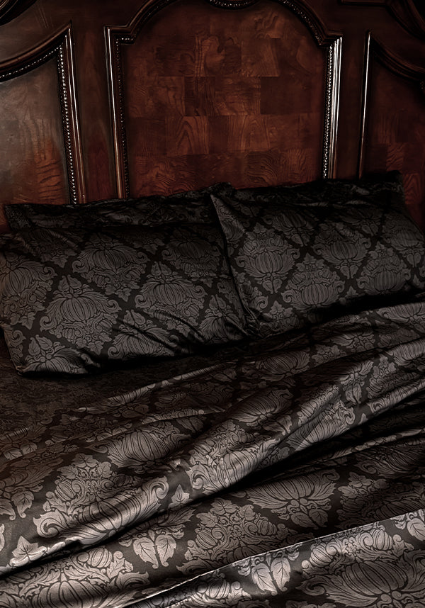Haunted Harvest [Black/Grey] | QUILT SET [QUEEN]
