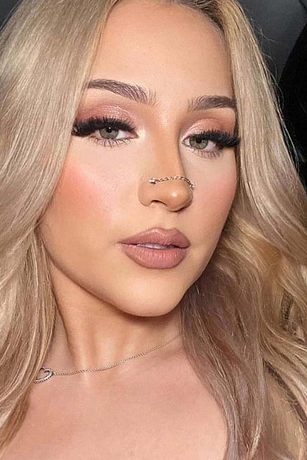 L-shaped CZ | NOSE STUD & CHAIN SET
