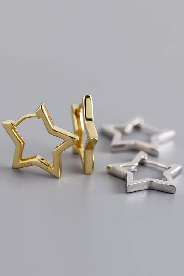 Silver Star | HOOP EARRINGS