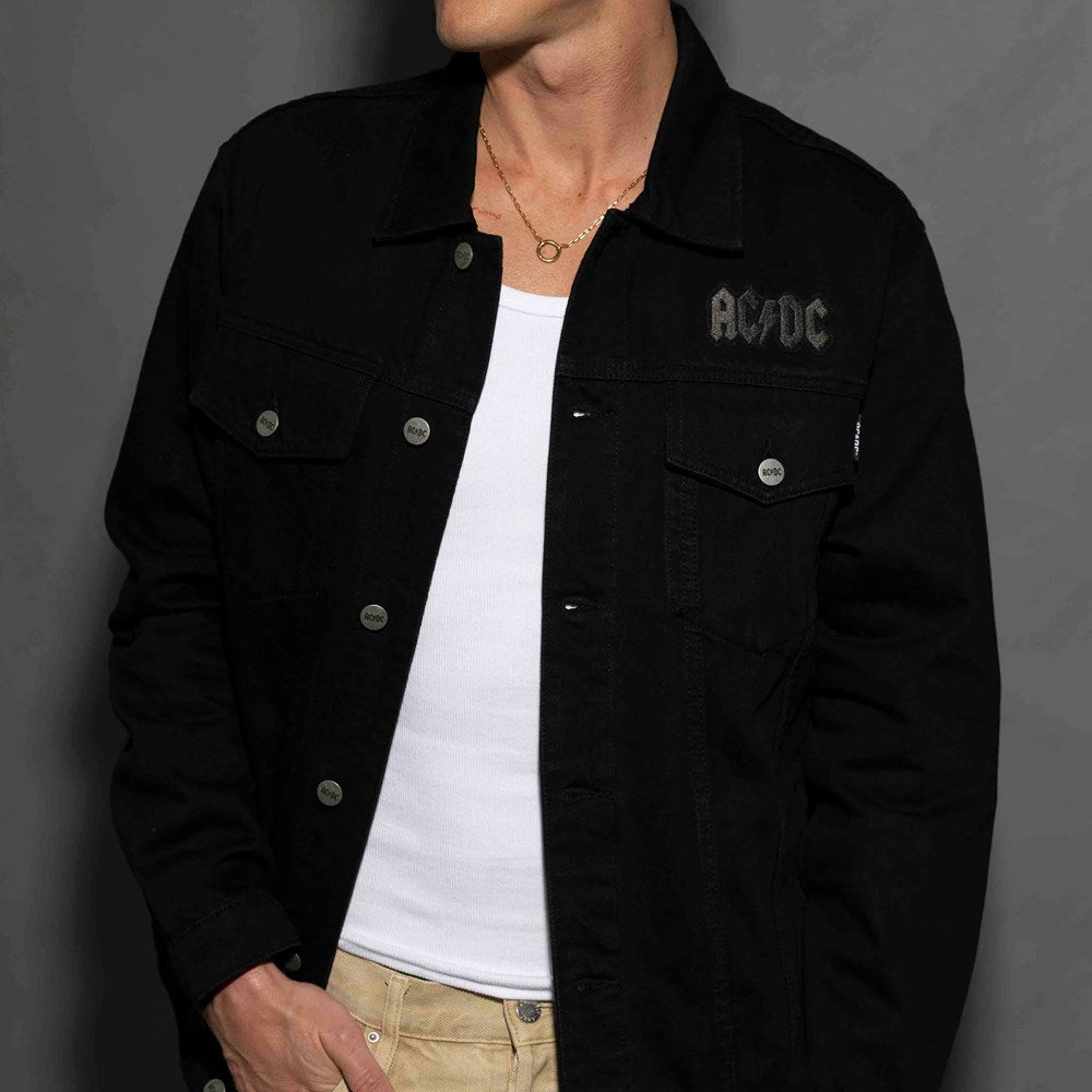 AC/DC | Back In Black [Black Tar] DENIM JACKET [PREORDER]