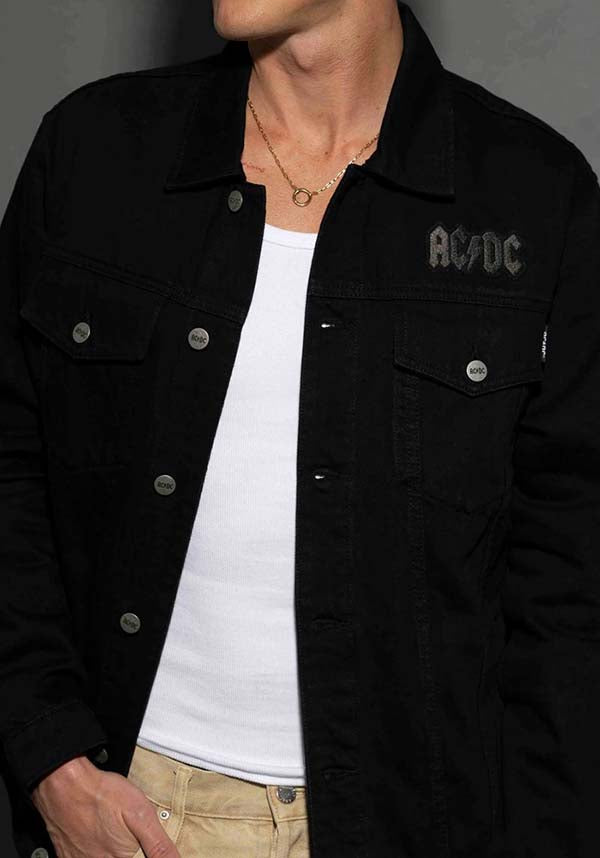 AC/DC | Back In Black [Black Tar] DENIM JACKET [PREORDER]