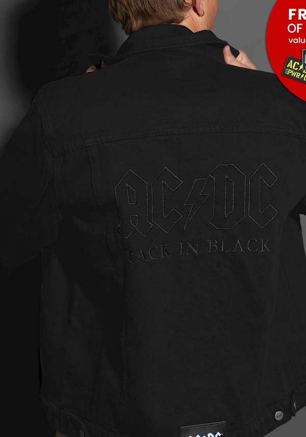 AC/DC | Back In Black [Black Tar] DENIM JACKET [PREORDER]
