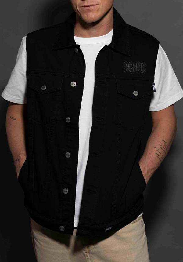 AC/DC | Back In Black [Black Tar] DENIM VEST [PREORDER]