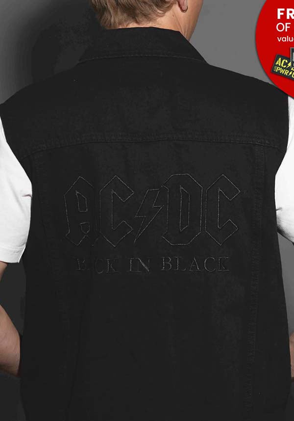 AC/DC | Back In Black [Black Tar] DENIM VEST [PREORDER]