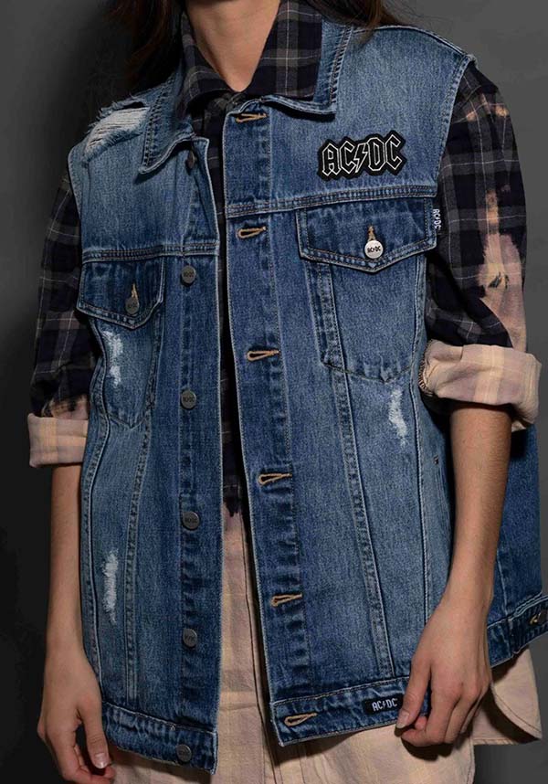 AC/DC | High Voltage [Dark Indigo] DENIM VEST [PREORDER]