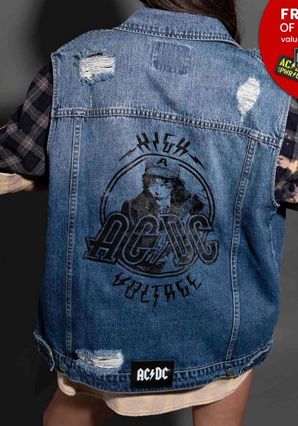 AC/DC | High Voltage [Dark Indigo] DENIM VEST [PREORDER]