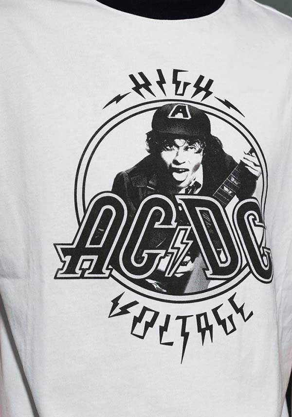 AC/DC | High Voltage [White/Black] RINGER T-SHIRT [PREORDER]