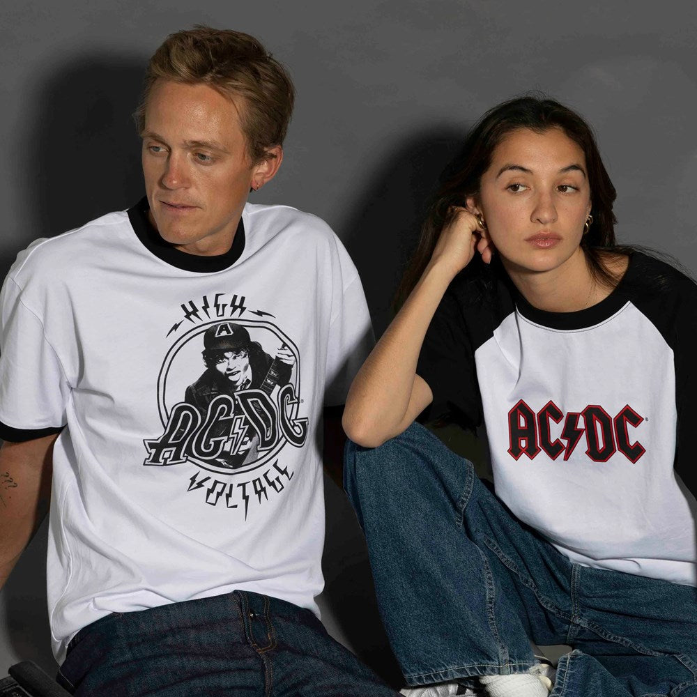 AC/DC | High Voltage [White/Black] RINGER T-SHIRT [PREORDER]