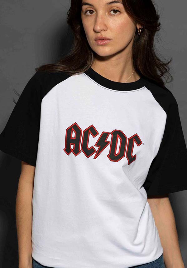 AC/DC | Logo [White/Black] RAGLAN T-SHIRT [PREORDER]
