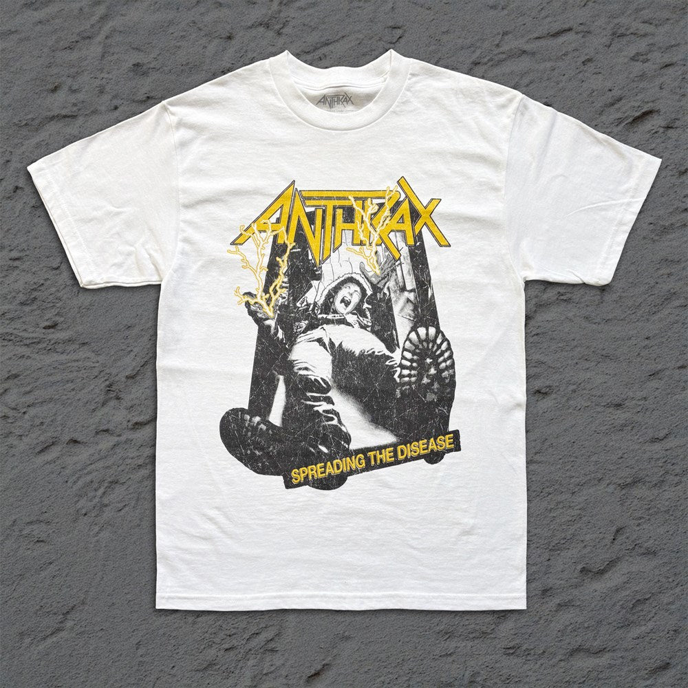 Anthrax | Spreading the Disease Distressed [White]T-SHIRT [PREORDER]