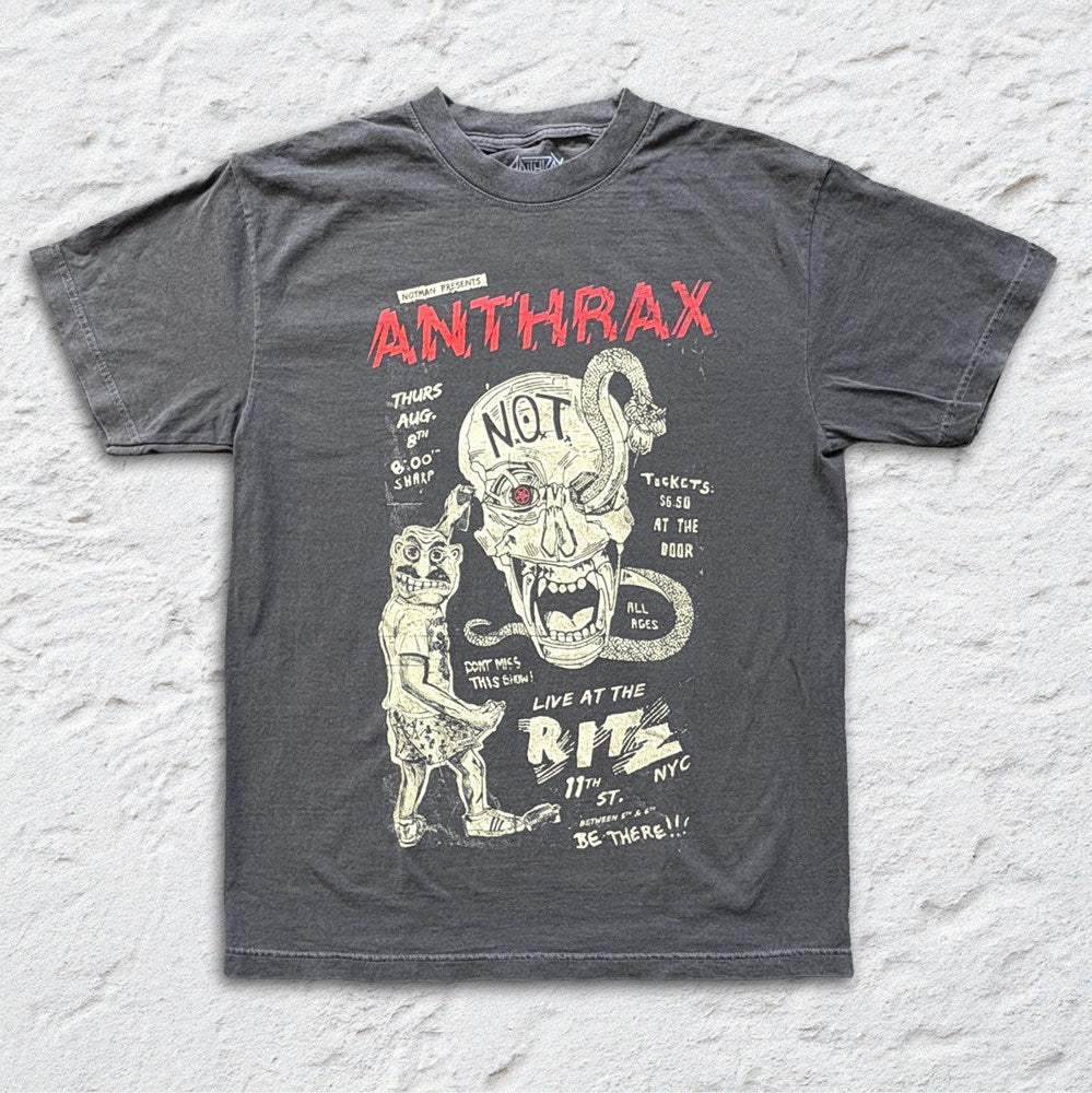 Anthrax | Vintage Flyer [Faded Black] T-SHIRT [PREORDER]