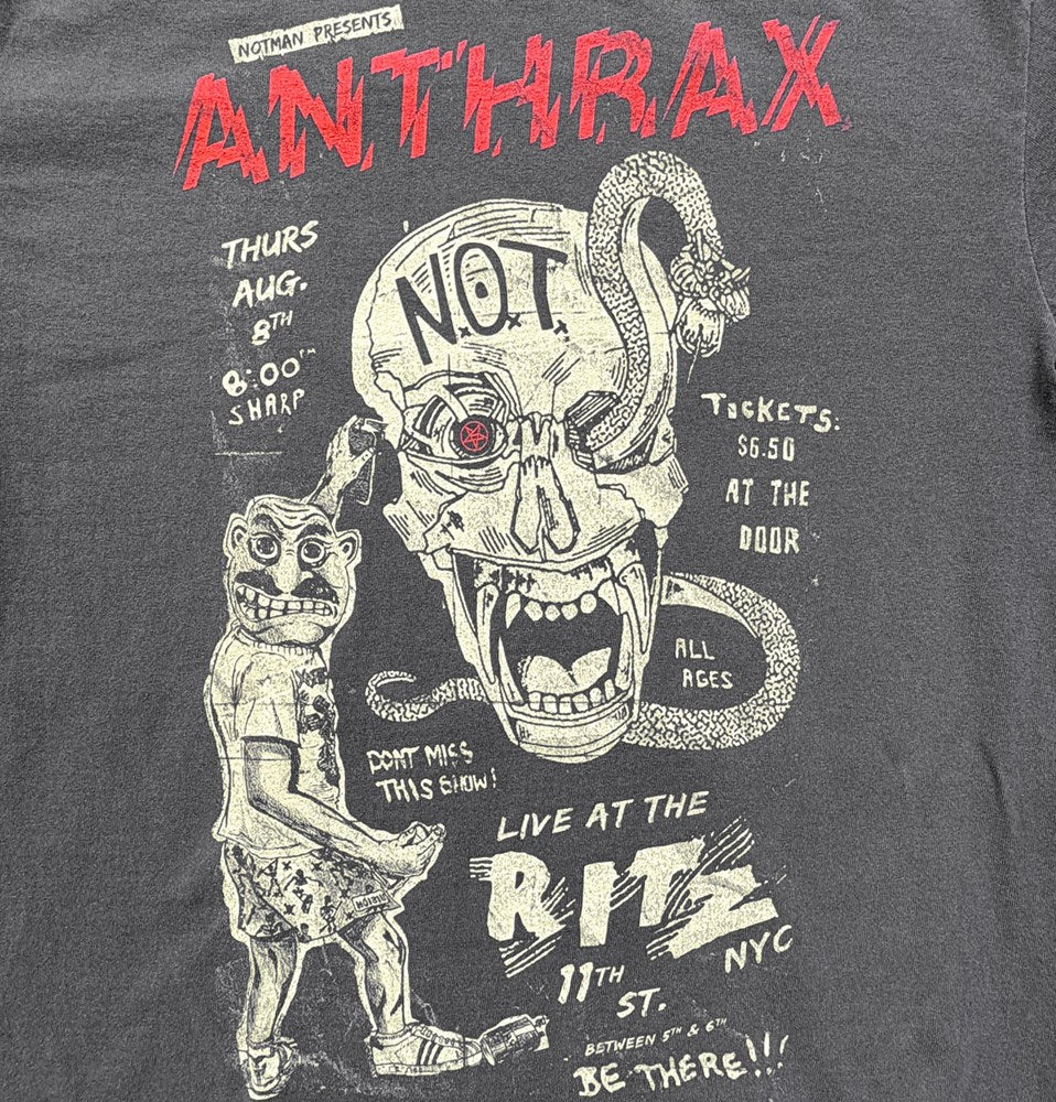 Anthrax | Vintage Flyer [Faded Black] T-SHIRT [PREORDER]
