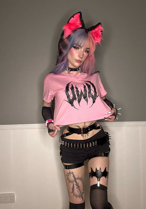 UWU Metal [Pink] | CROP TEE