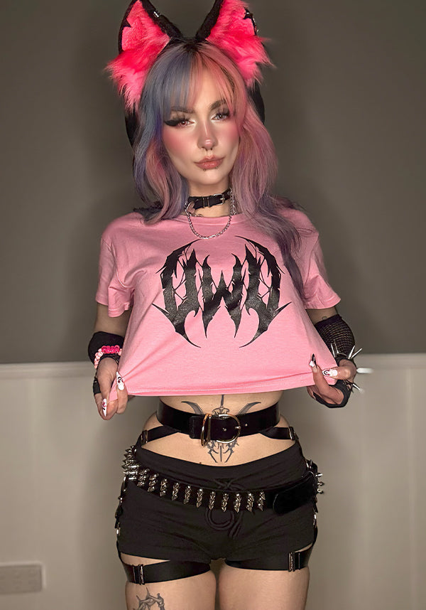UWU Metal [Pink] | CROP TEE