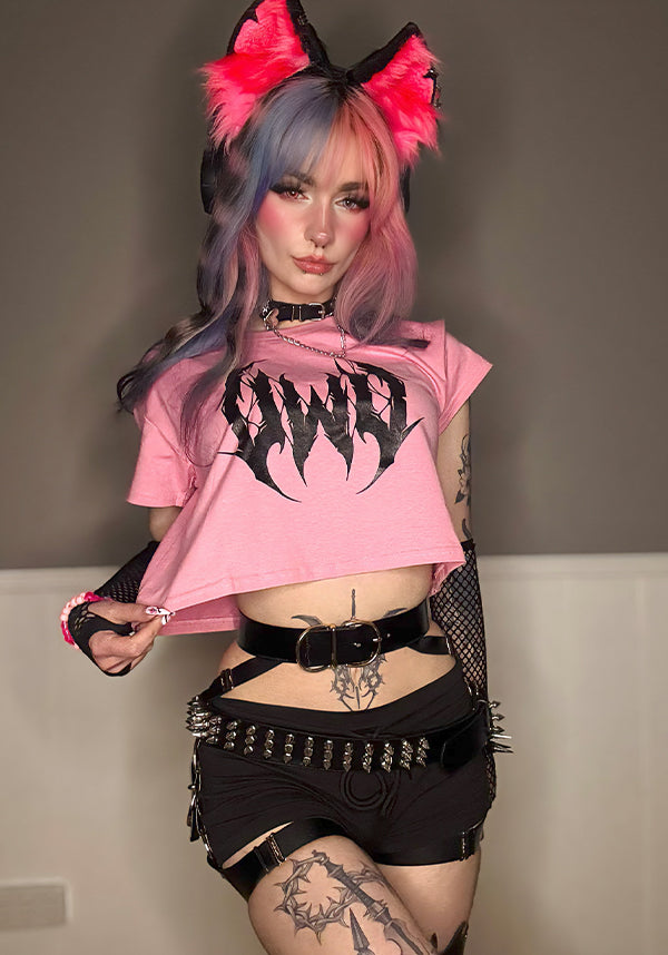 UWU Metal [Pink] | CROP TEE