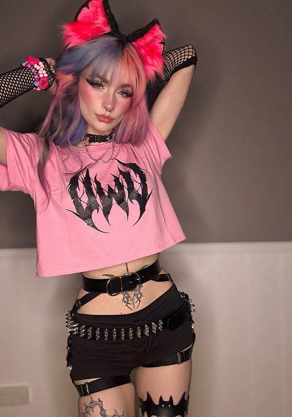 UWU Metal [Pink] | CROP TEE