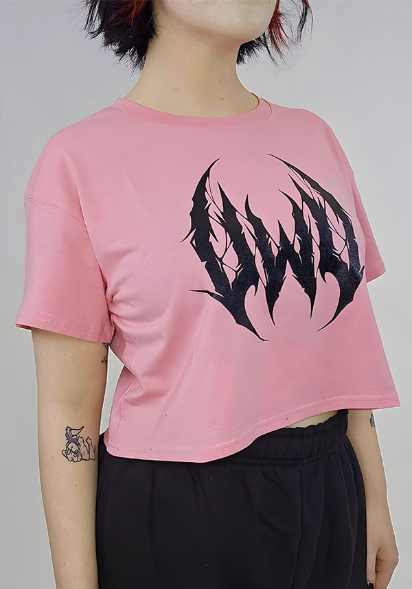UWU Metal [Pink] | CROP TEE