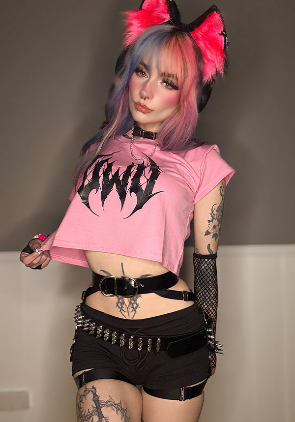 UWU Metal [Pink] | CROP TEE