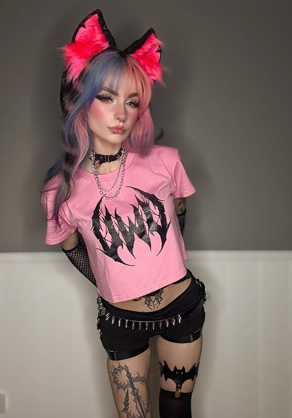 UWU Metal [Pink] | CROP TEE