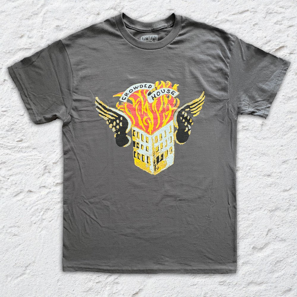 Crowded House | Flaming House [Charcoal] T-SHIRT [PREORDER]