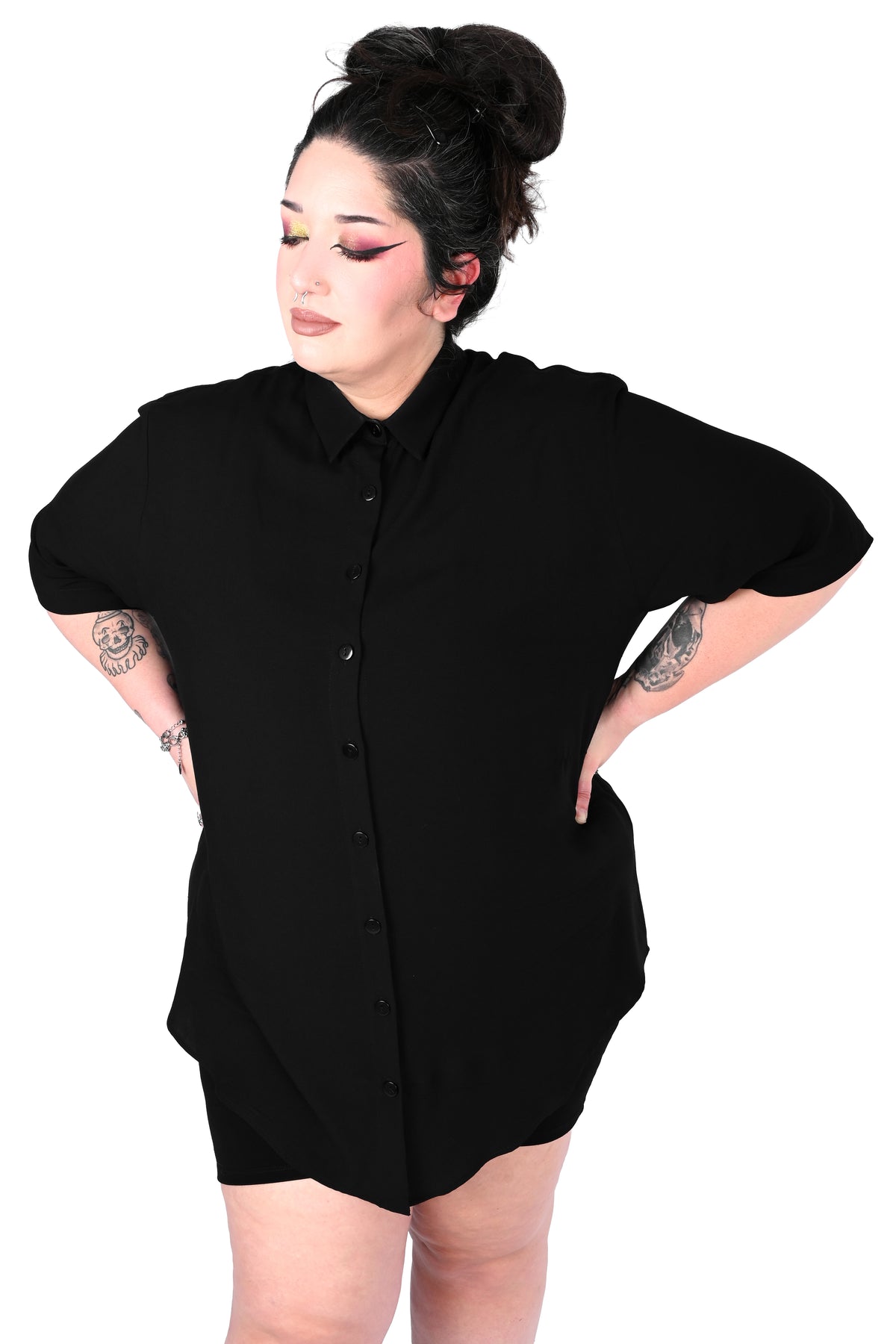 Memphis [Solid Black] | SHORT SLEEVE OVERSIZED SHIRT