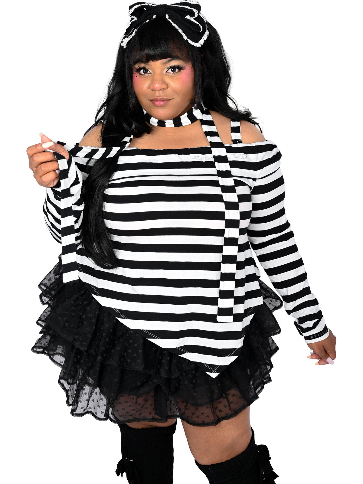 Lina Striped [Black/ White] | TOP