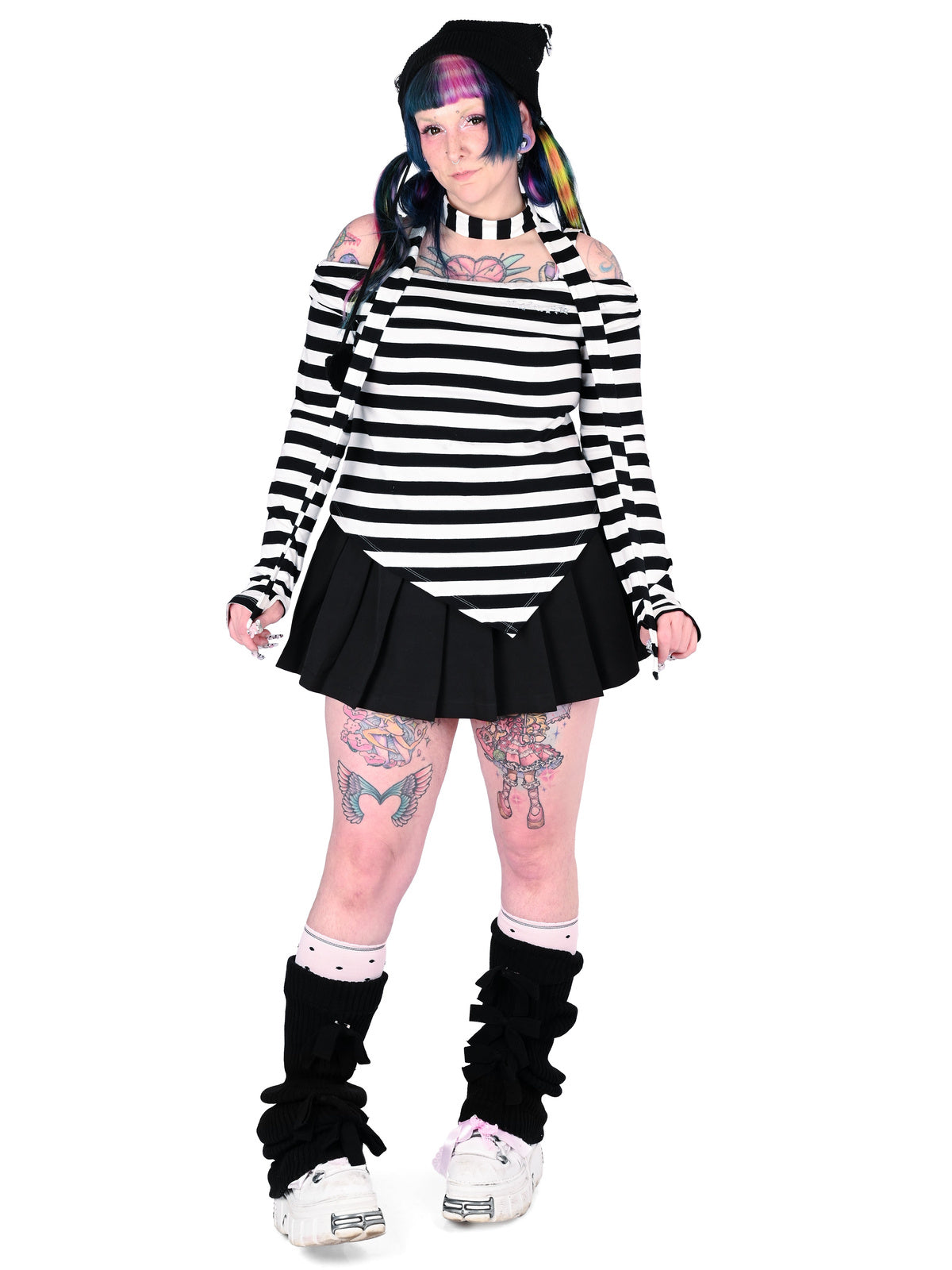 Lina Striped [Black/ White] | TOP