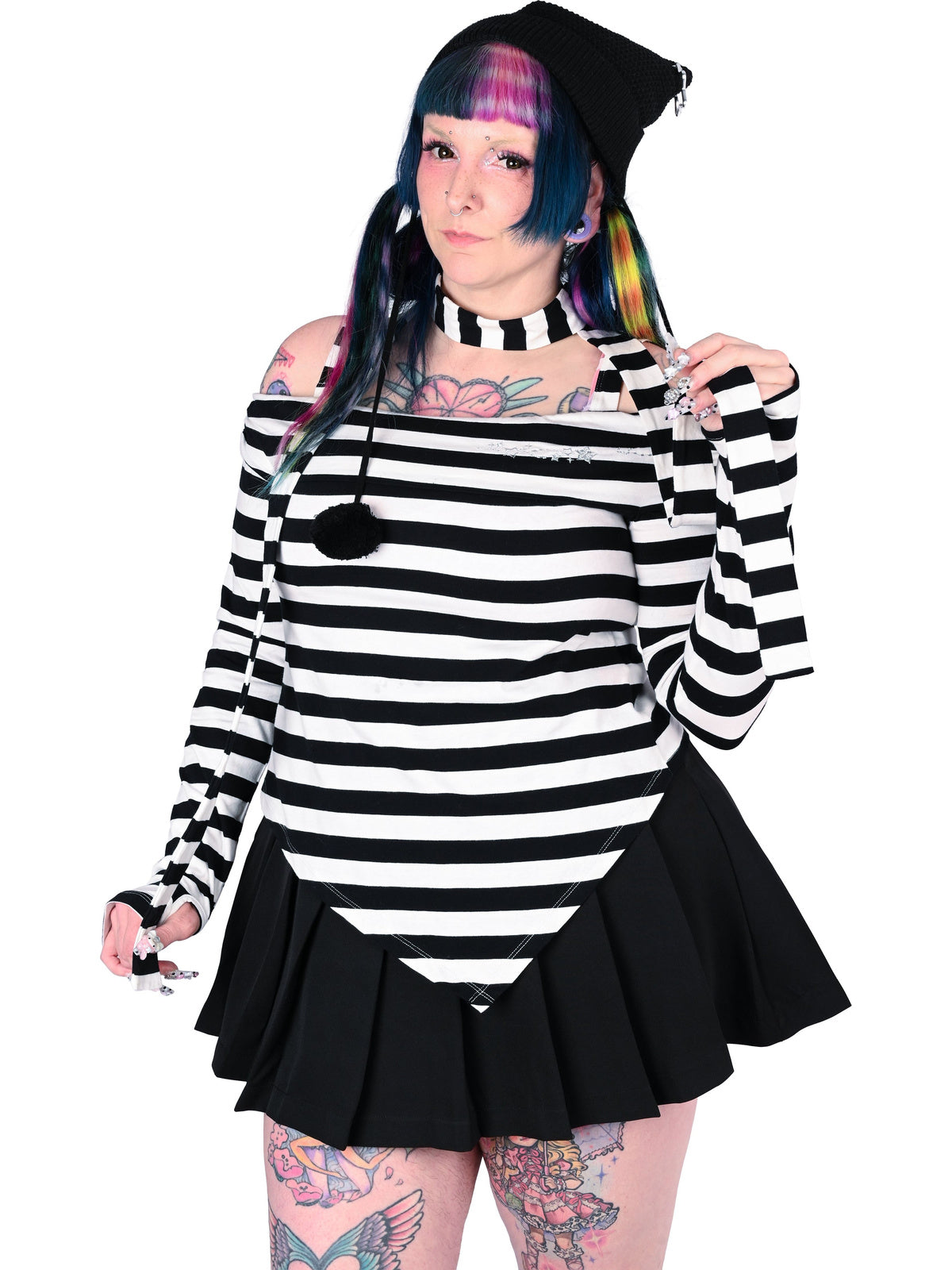 Lina Striped [Black/ White] | TOP
