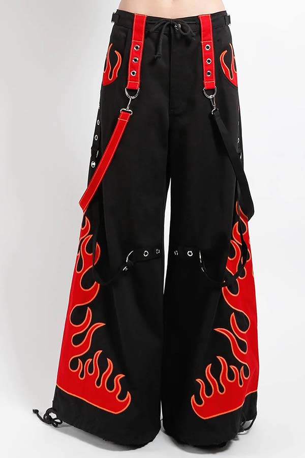 Flame Dark Street [Red] | PANTS