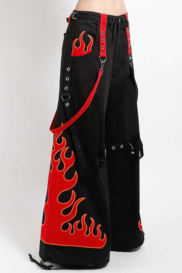Flame Dark Street [Red] | PANTS