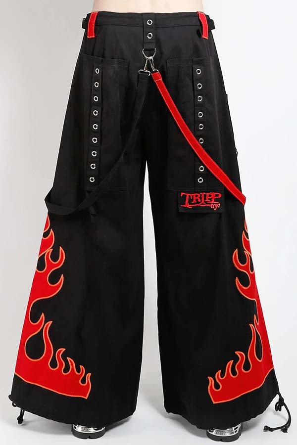 Flame Dark Street [Red] | PANTS