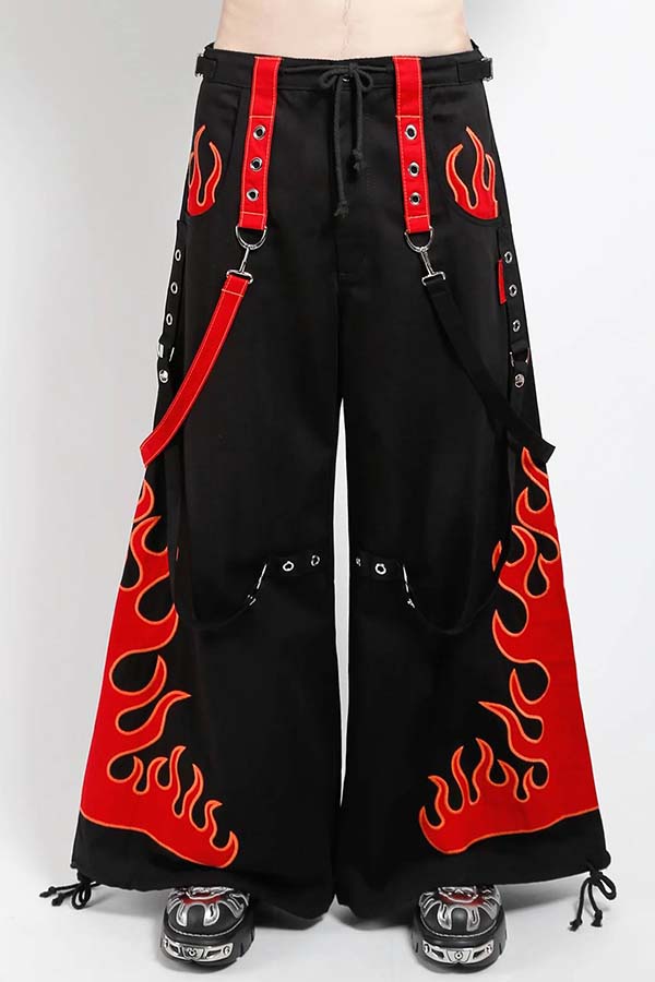 Flame Dark Street [Red] | PANTS