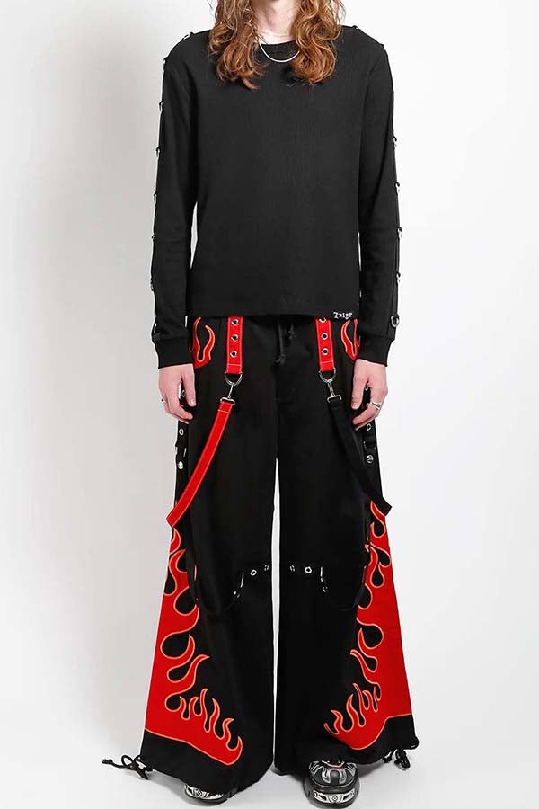 Flame Dark Street [Red] | PANTS